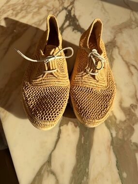 Vicole Raffia Wedge oxfords- Robert Clergerie - authentic